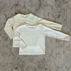 Hanna Andersson cream and white long sleeve tee bundle